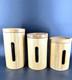 Rare Mcm Vintage Canister Set Of 3 Retro Kitchen Or Spa Bath Bamboo