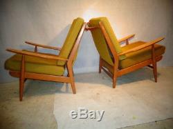 RETRO SCANDART PAIR OF 50s 60s EASY CHAIRS LOUNGE CHAIRS VINTAGE MID CENTURY