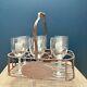 Rare French Vintage Maison De Campagne Rustic Metal Wine Glass/ Bottle Carrier