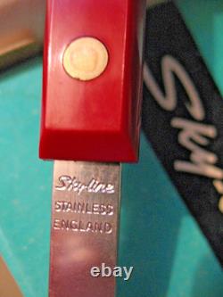 Rare Set 6 Vintage Sky-line Prestige Red Kitchen Utensil England New TV Prop etc