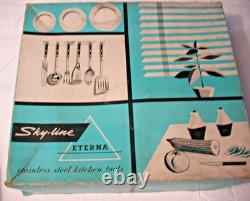 Rare Set 6 Vintage Sky-line Prestige Red Kitchen Utensil England New TV Prop etc