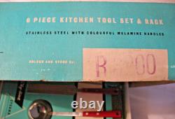 Rare Set 6 Vintage Sky-line Prestige Red Kitchen Utensil England New TV Prop etc