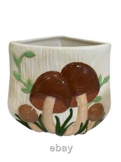 Rare Unique Vintage Mushroom Carousel Canister Handmade Approx 12x12 Ceramic