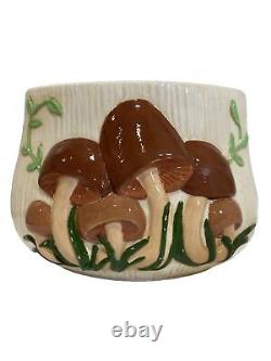 Rare Unique Vintage Mushroom Carousel Canister Handmade Approx 12x12 Ceramic