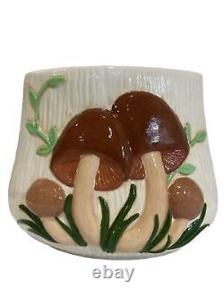 Rare Unique Vintage Mushroom Carousel Canister Handmade Approx 12x12 Ceramic