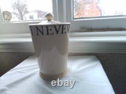 Rare Vintage Emma Bridgewater Large Biscuit Barrel'Black Toast' vgc