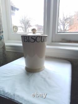 Rare Vintage Emma Bridgewater Large Biscuit Barrel'Black Toast' vgc
