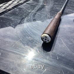 Rare Vintage Enamel Retro Red Floral Hand painted Fondue Set & burner / forks