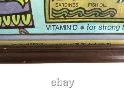 Rare Vintage Retro 70s Jane Teiko Oka Kitchen Nutrition Food Poster FRAMED