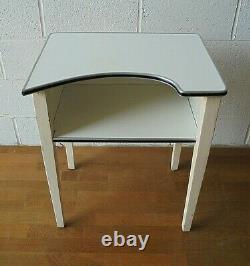 Rare Vintage Retro Shaped Formica Top Kitchen Work Table Food Prep Funky Desk