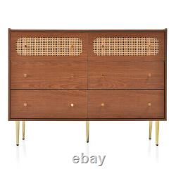 Rattan Sideboard Buffet Cabinet Kitchen Pantry Chest of Drawer With Door Drawer