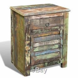 Reclaimed Home Furniture Vintage Wood Side Storage Cabinet Stand Multicolour
