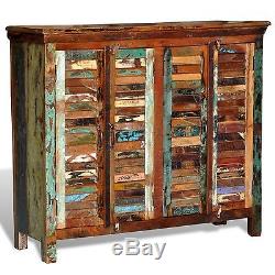 Reclaimed Home Furniture Wood Storage Cabinet Sideboard 4 Doors Multicolour