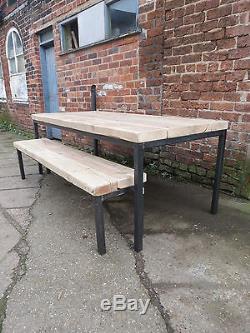 Reclaimed Industrial Chic 10-12 Seater Wood & Metal Dining Table. Bar, cafe, Pub