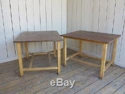 Reclaimed Old School Science Laboratory Vintage Wooden Tables Kitchen