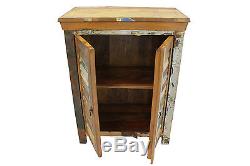 Reclaimed Sideboard Cupboard In Vintage Wood Louvered Door Bathroom Cabinet