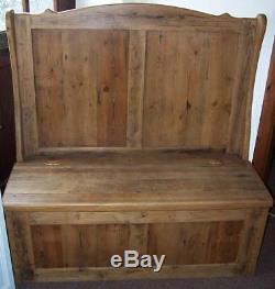 Reclaimed Solid Pine Monks Bench Church Pew Settle Inc Storage Made To Any Size