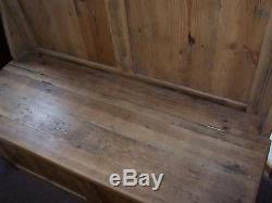 Reclaimed Solid Pine Monks Bench Church Pew Settle Inc Storage Made To Any Size