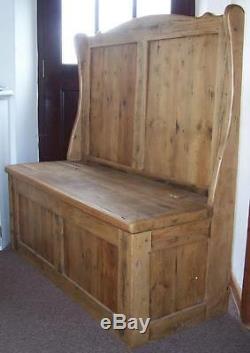 Reclaimed Solid Pine Monks Bench Church Pew Settle Inc Storage Made To Any Size