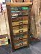 Reclaimed Solid Wood Tall Cabinate Draws Filing Paint Industrial Retro Vintage
