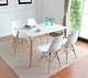 Rectangle Dining Table & 4/6 White Eiffel Dsw Retro Design Wood Style Chairs