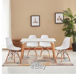 Rectangle Dining Table And 4/6 White Eiffel DSW Retro Design Wood Style Chairs