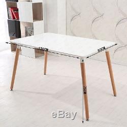 Rectangle Dining Table And 4/6 White Eiffel DSW Retro Design Wood Style Chairs
