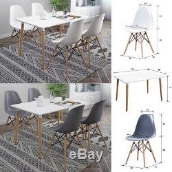 Rectangle Dining Table and 4 Chairs Set Dinning Room Kitchen Living Room Modern