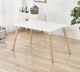 Rectangle Dining Table And 4x Plastic Chairs Metal Wooden Legs Living Room Sets