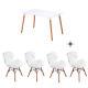 Rectangular Retro Dining Table And 4/6 Chairs Eiffel Wood Leg White Dining Room