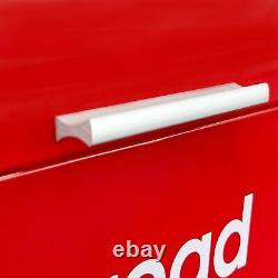 Red Color Retro Style Steel Powder Coated Bread Bin Kitchen Loaf FoodStorage Box