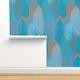 Removable Water-activated Wallpaper Mid Century Colour Cool Blues Vintage Retro