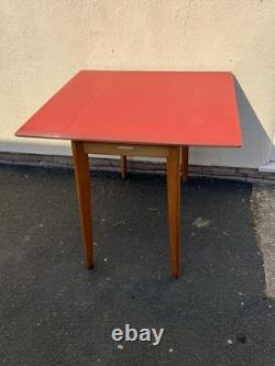 Remploy Red Formica Drop Leaf Kitchen Table Retro 50s 60s