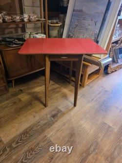 Remploy Red Formica Drop Leaf Kitchen Table Retro 50s 60s