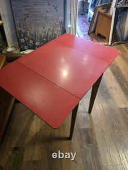 Remploy Red Formica Drop Leaf Kitchen Table Retro 50s 60s