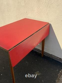 Remploy Red Formica Drop Leaf Kitchen Table Retro 50s 60s