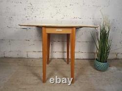 Remploy Vintage Mid Century Formica & Beech Retro Yellow Drop Leaf Folding Table