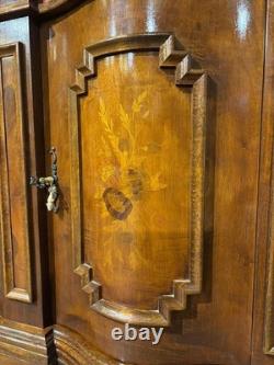 Reproduction Mahogany Continental Serpentine Fronted Display Cabinet