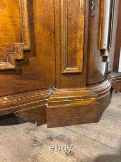 Reproduction Mahogany Continental Serpentine Fronted Display Cabinet