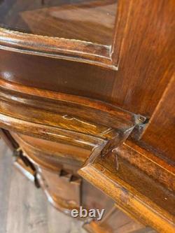 Reproduction Mahogany Continental Serpentine Fronted Display Cabinet
