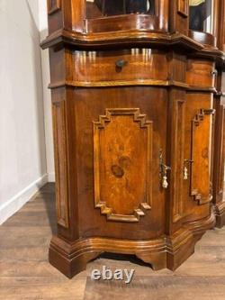 Reproduction Mahogany Continental Serpentine Fronted Display Cabinet