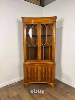 Reproduction Yew Concave Corner Cabinet Reproduction Yew Concave Corner Cabinet
