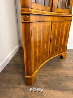 Reproduction Yew Concave Corner Cabinet