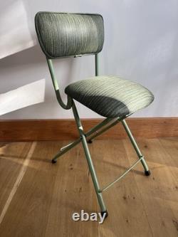 Restored Vintage Retro Folding Green Metal Kitchen/camping Chair
