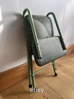 Restored Vintage Retro Folding Green Metal Kitchen/camping Chair