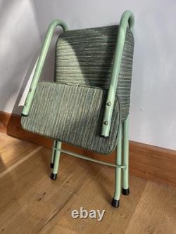 Restored Vintage Retro Folding Green Metal Kitchen/camping Chair