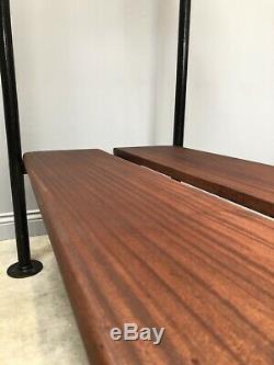 Retro 1950s School Bench, Coat Hat Stand, Vintage Seating