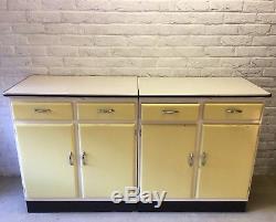 Retro 1950s Vtg Mid Century'Fleetway Products' Painted Kitchen Units/Cupboards