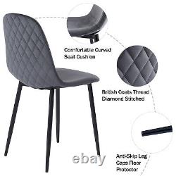 Retro 2 4 6 Dining Chairs Soft Velvet Padded Seat Black Metal Legs Kitchen Room