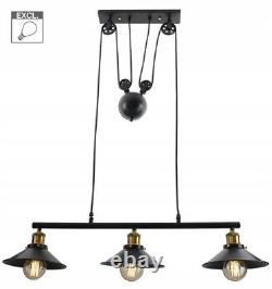 Retro 3 Lamp Metal Hanging Dining Room Light